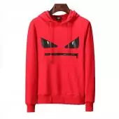 fendi sweat-shirts de designer luxe  hoodie zipper red